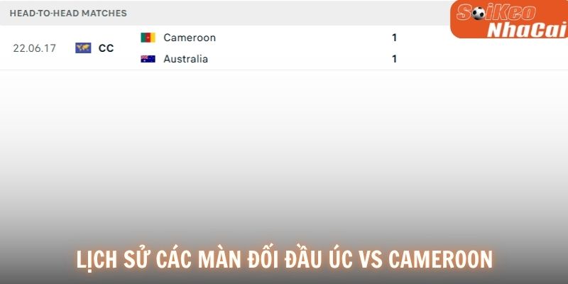 Lịch sử các màn đối đầu Úc vs Cameroon